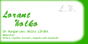 lorant wolko business card